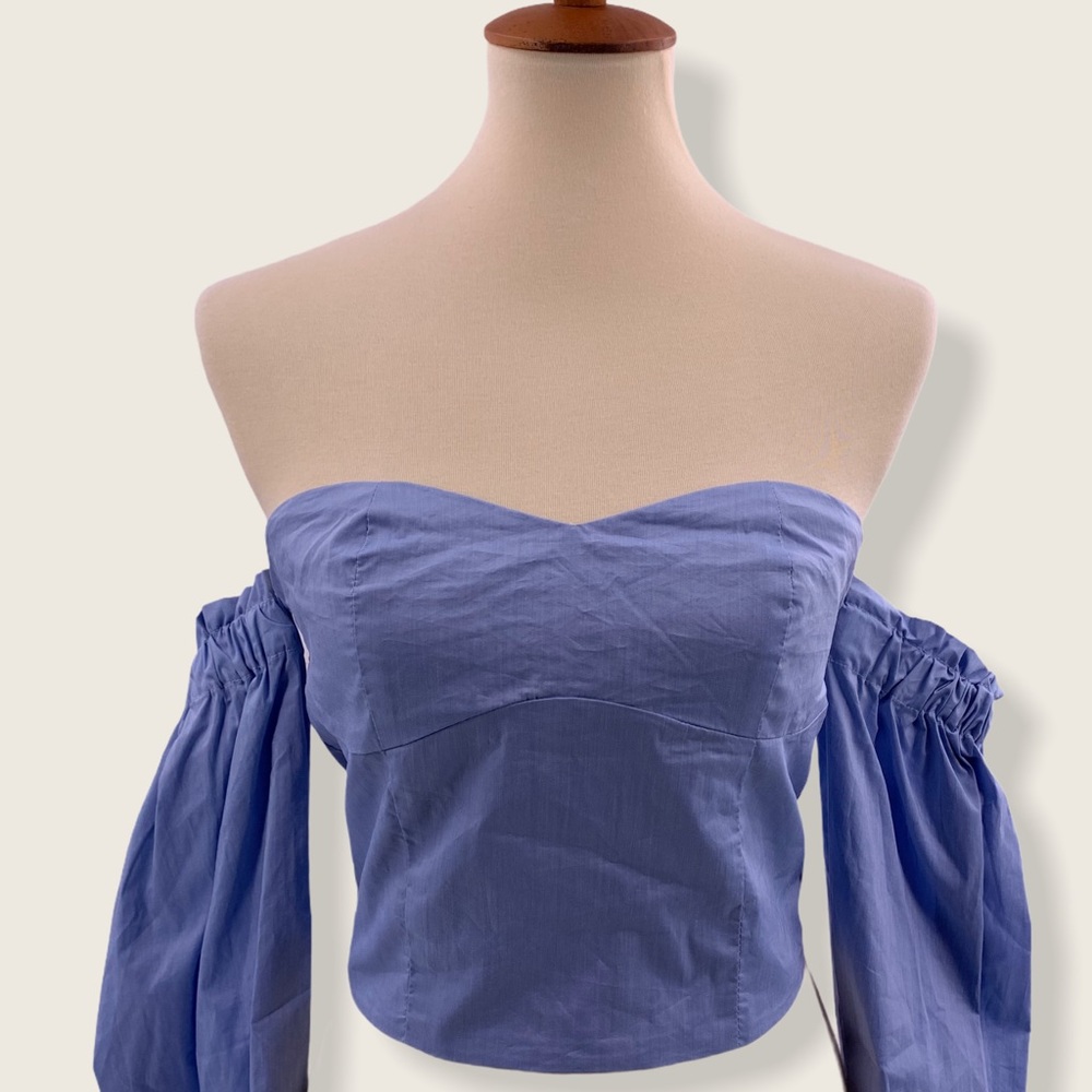 On twelfth long sleeve off shoulder top‎ zip back L